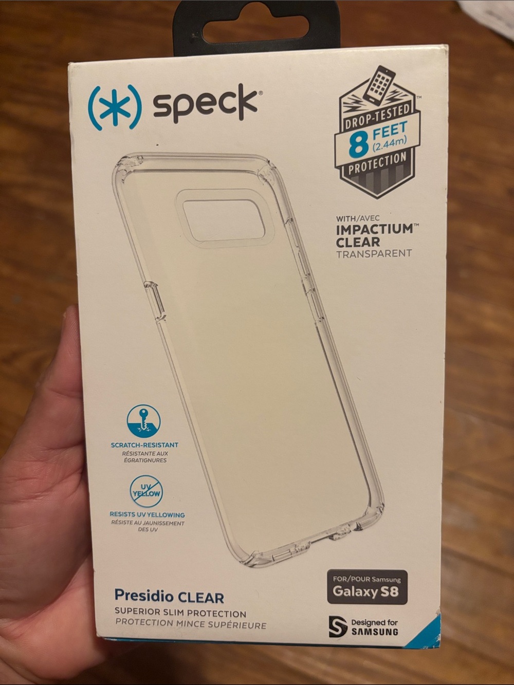 speck Presidio Clear Impactium Transparent Phone Case for Samsung Galaxy S8